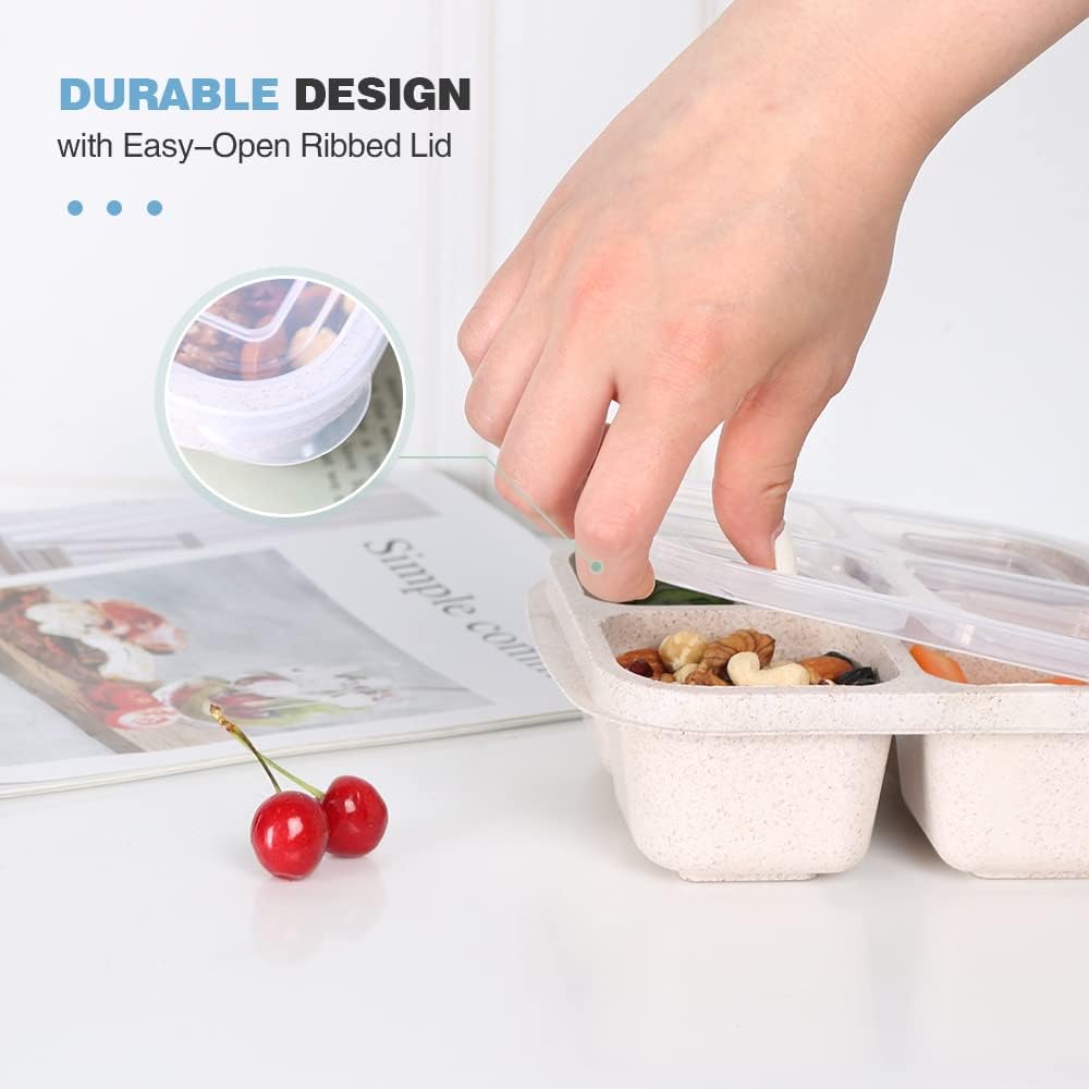 Bento-Style 4-Compartment Meal Prep Boxes (4-Pack)