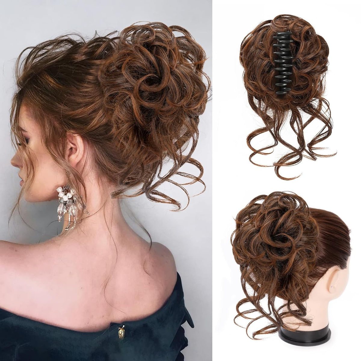 Claw Clip Hair Extension for Twisted Bun