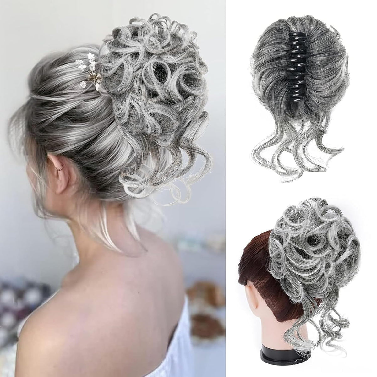 Claw Clip Hair Extension for Twisted Bun