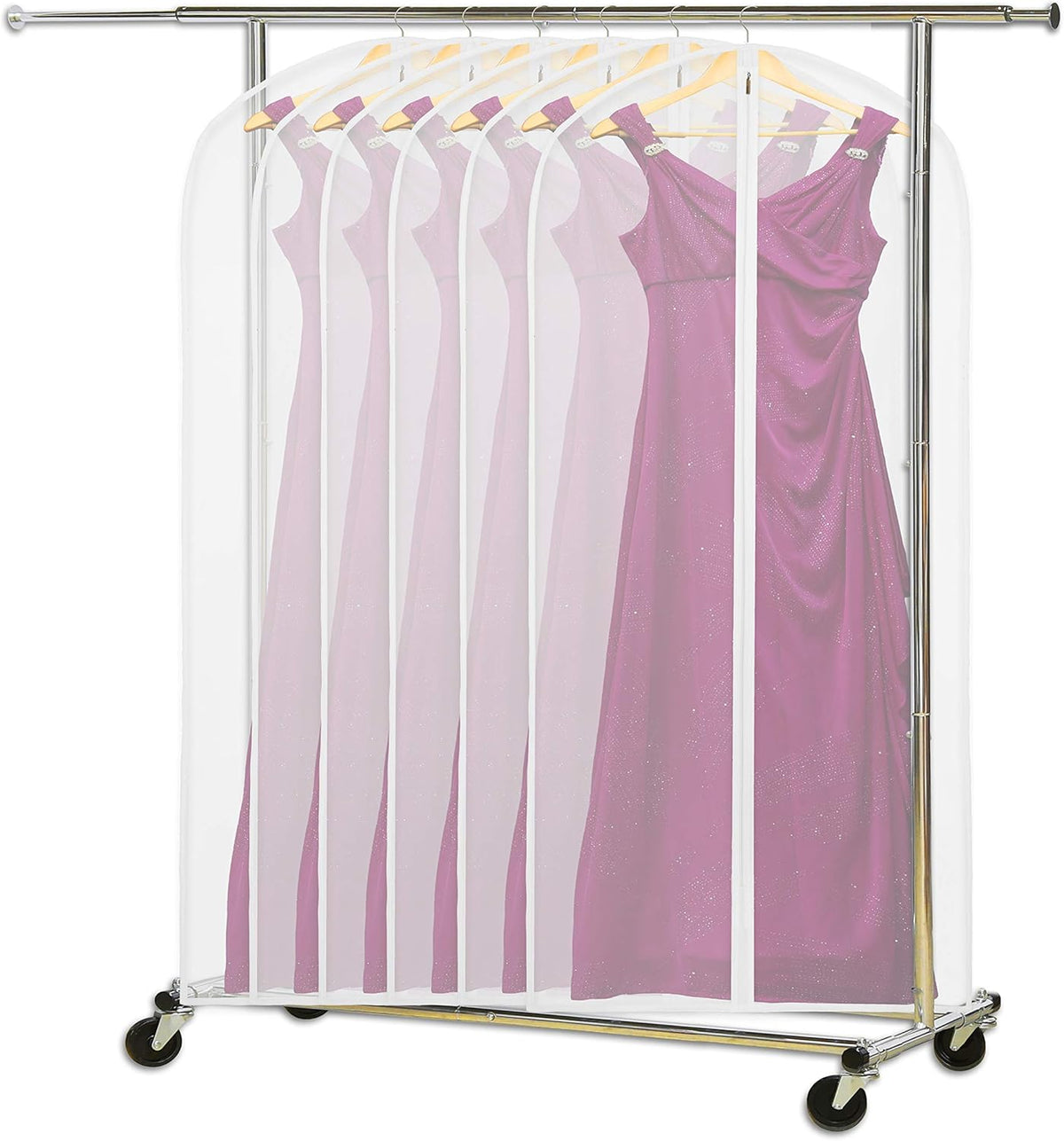Clear Full-Length Garment Storage Bags for Suits & Dresses - 10-Pack
