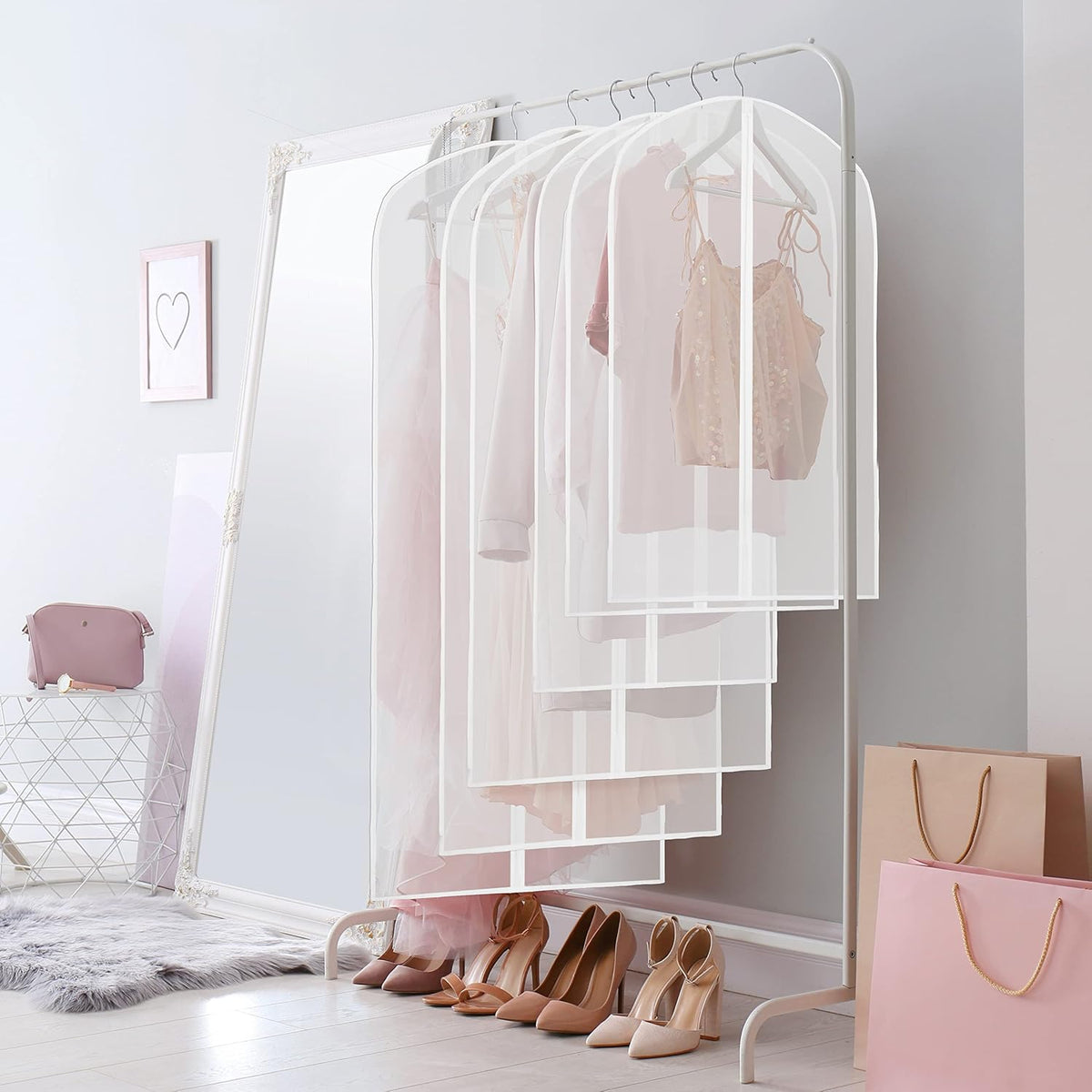 Clear Full-Length Garment Storage Bags for Suits & Dresses - 10-Pack