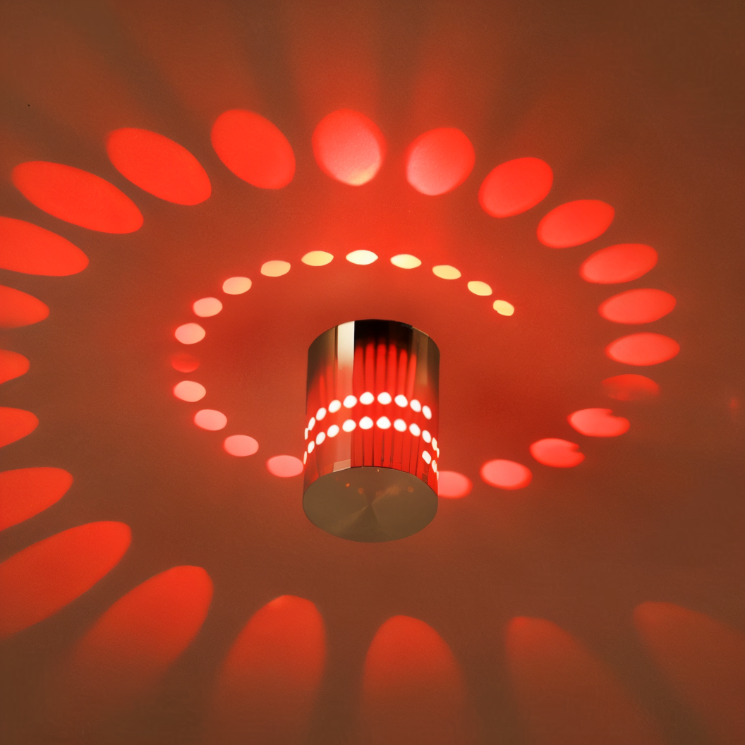 Colorful Spiral Cylinder LED Wall Light – Modern Indoor Lighting