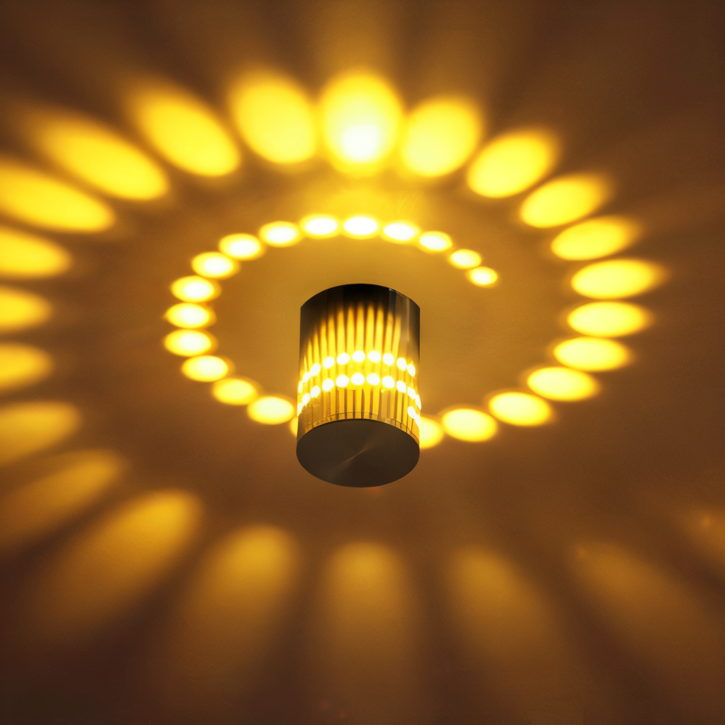 Colorful Spiral Cylinder LED Wall Light – Modern Indoor Lighting
