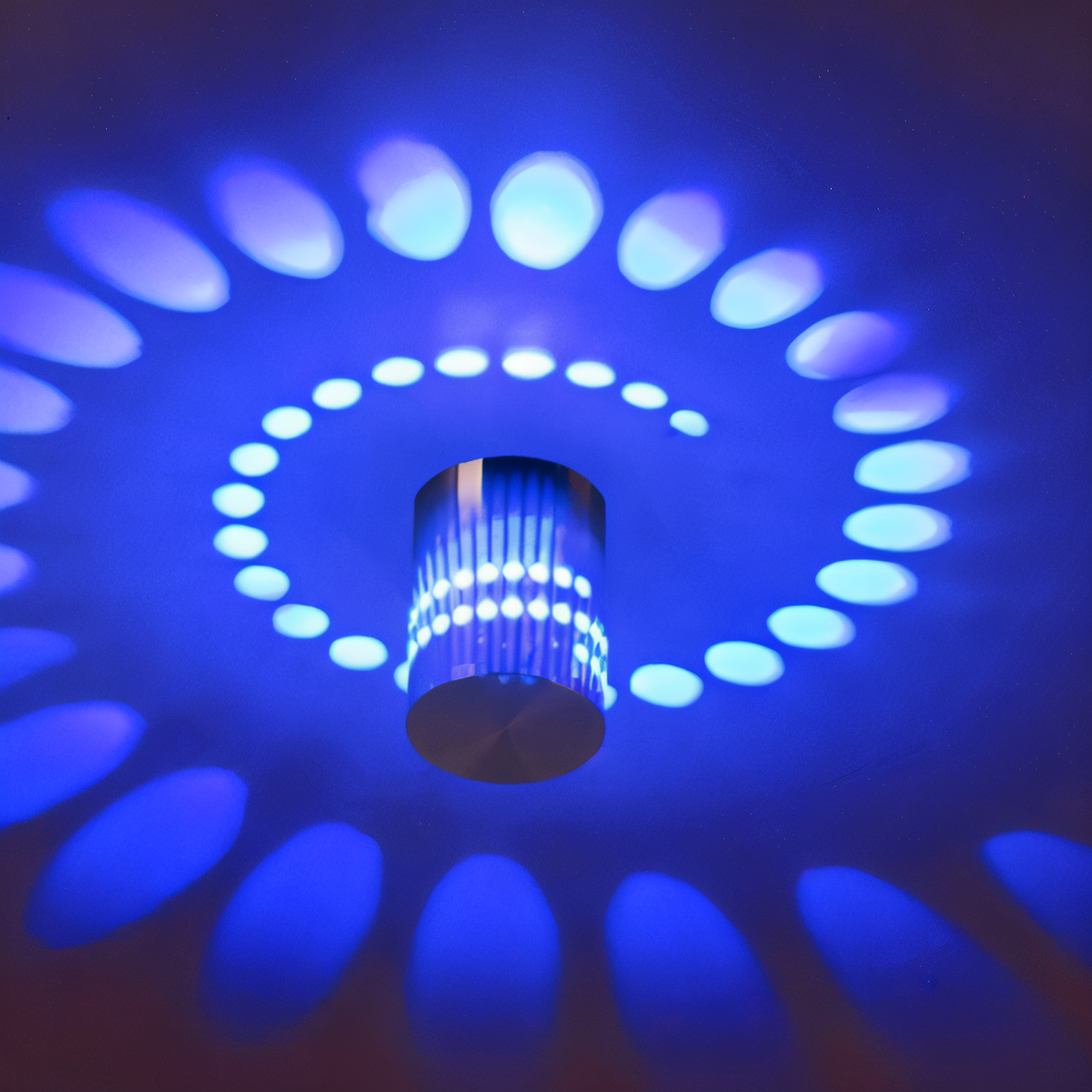 Colorful Spiral Cylinder LED Wall Light – Modern Indoor Lighting