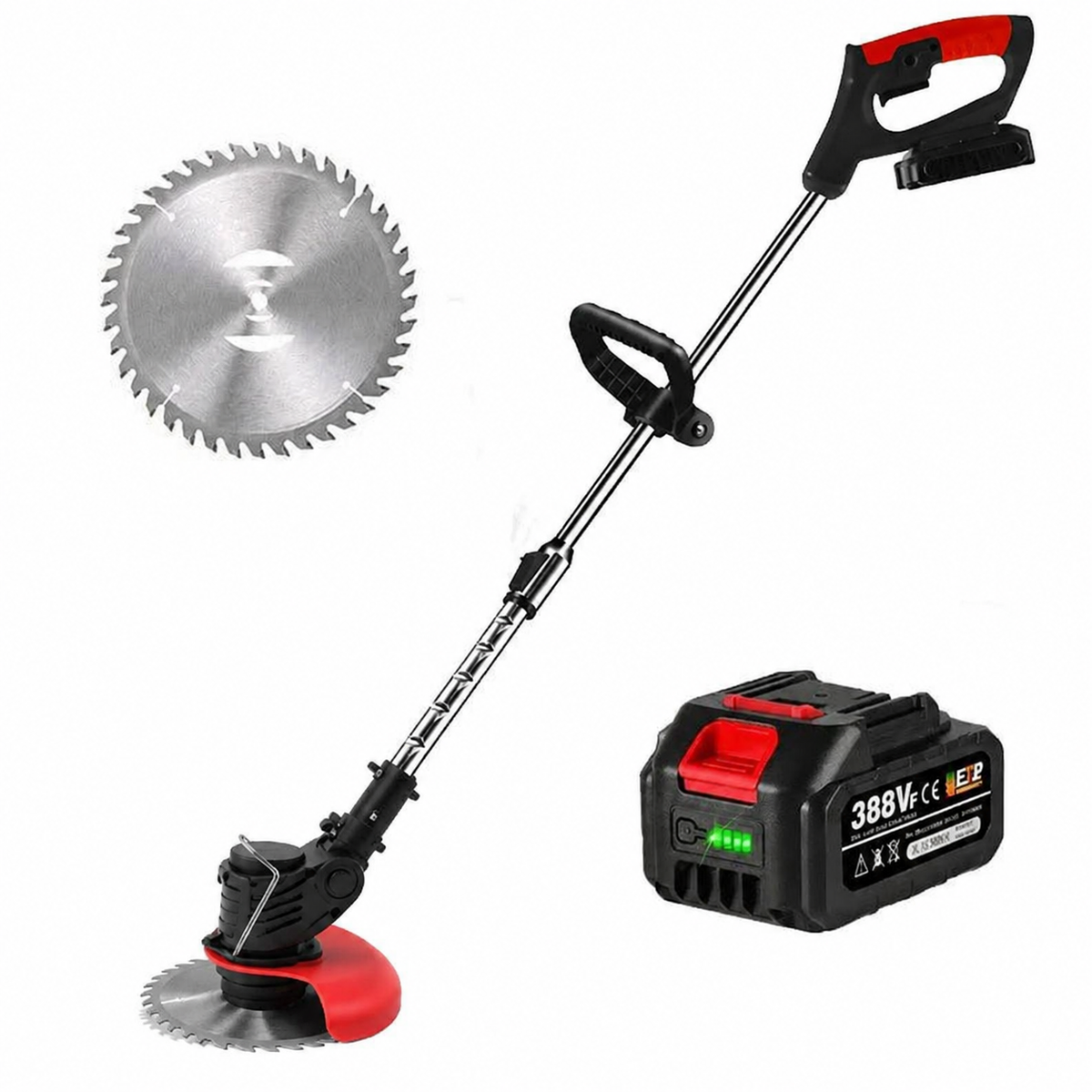 Cordless Electric Grass Trimmer - Battery-Operated for Homeowners