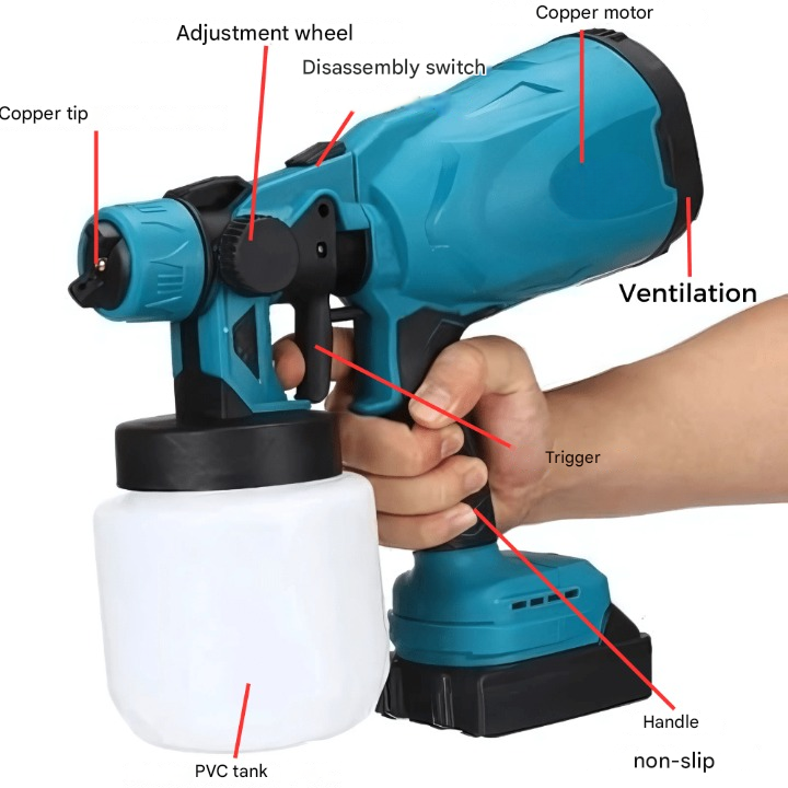 Cordless Electric Paint Spray Gun for Fast Painting