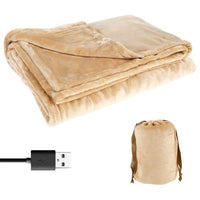 Cordless USB Electric Heated Blanket – Portable Flannel Throw