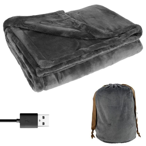 Cordless USB Rechargeable Flannel Electric Heated Throw Blanket