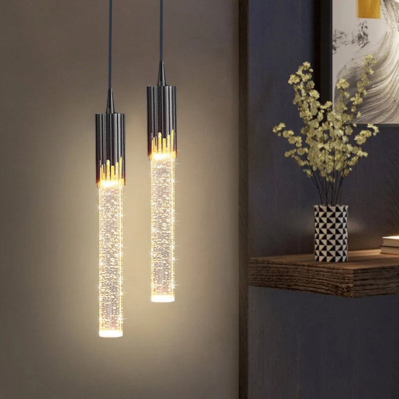 Cylindrical Glass Pendant Light