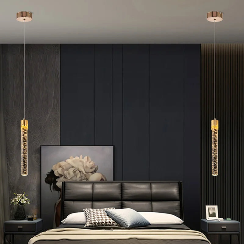 Cylindrical Glass Pendant Light