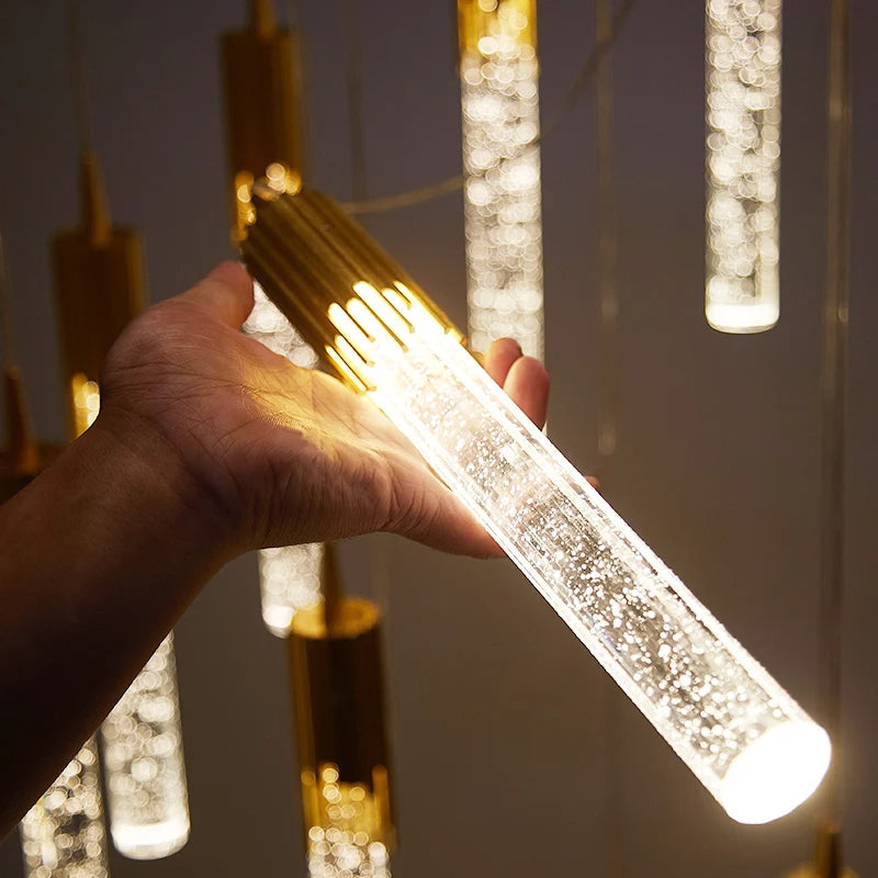 Cylindrical Glass Pendant Light