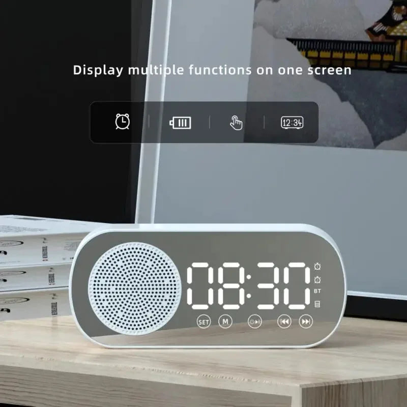 Digital Alarm Clock with Bluetooth Speaker and FM Radio