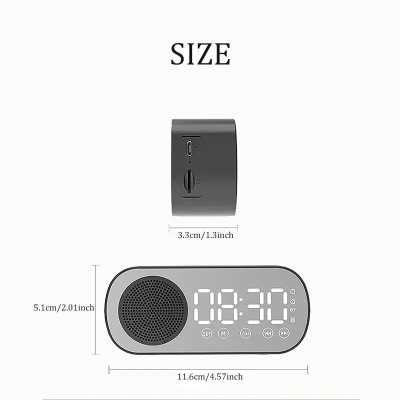 Digital Alarm Clock with Bluetooth Speaker and FM Radio