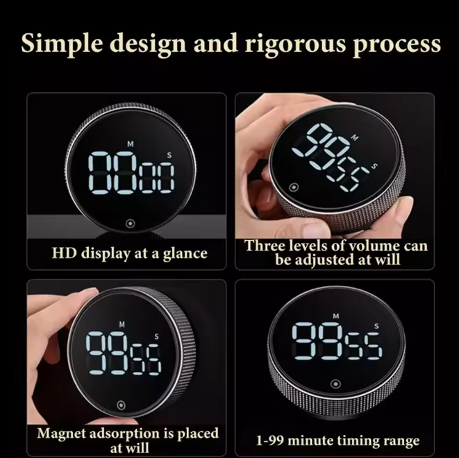 Digital Magnetic 99-Minute Kitchen Timer