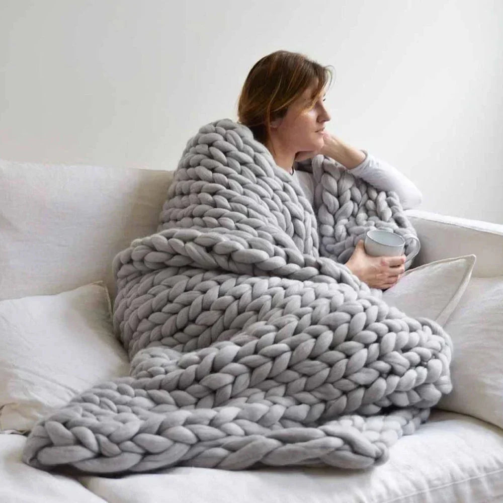 DIY Chunky 1000g Wool Yarn for Soft Blankets