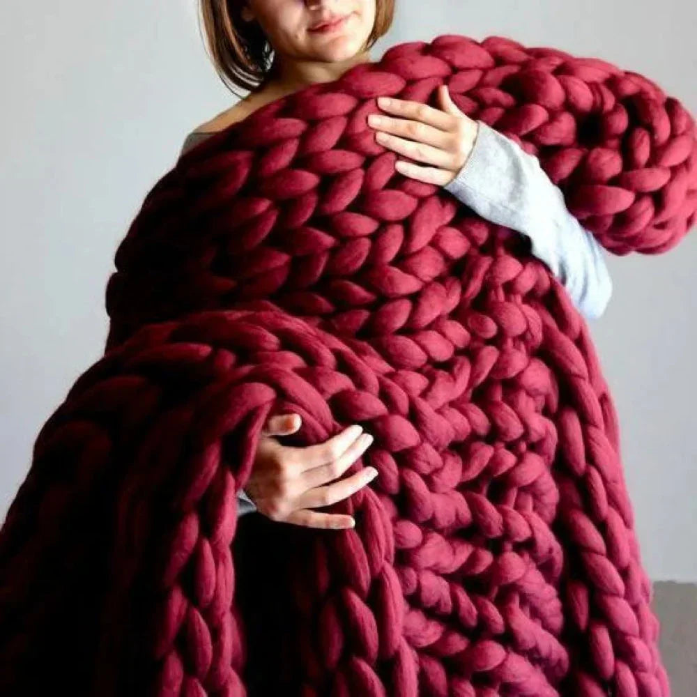 DIY Chunky 1000g Wool Yarn for Soft Blankets