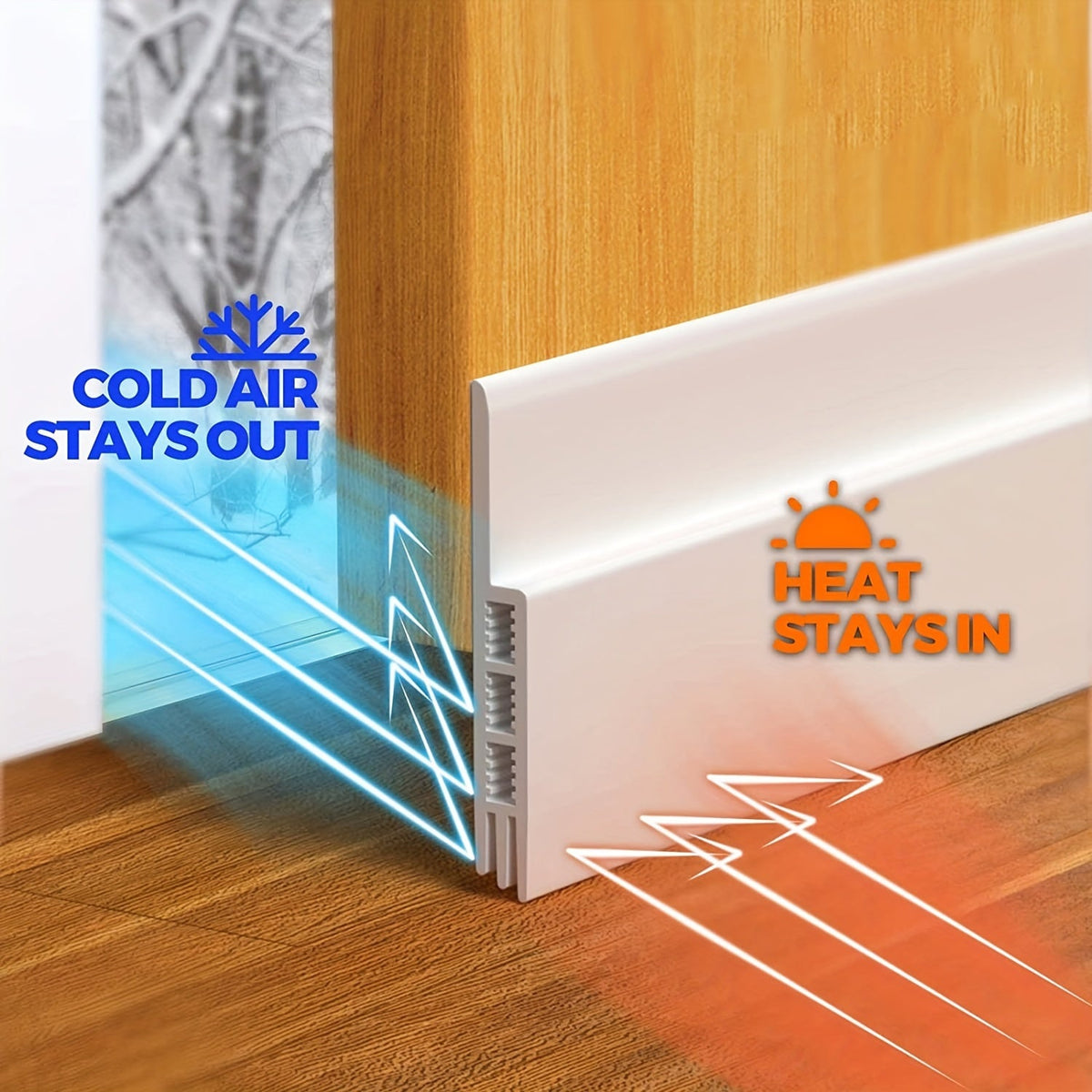 Door Draft Stopper - Silicone Door Sweep with Strong Adhesive and Sound Insulation