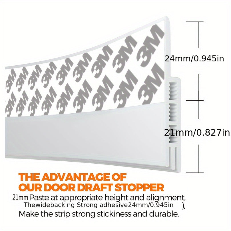 Door Draft Stopper - Silicone Door Sweep with Strong Adhesive and Sound Insulation