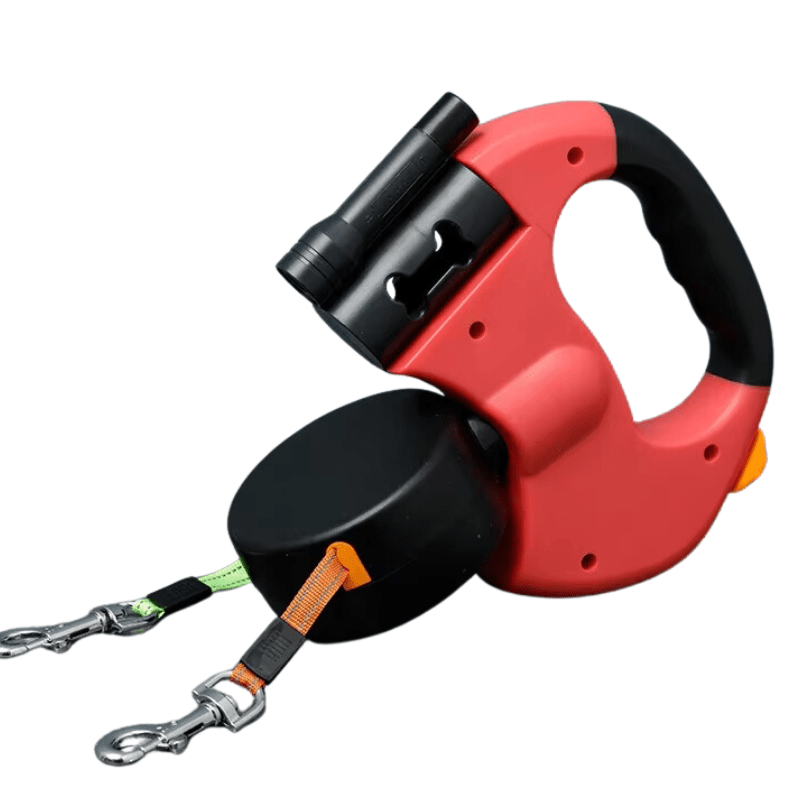 Dual Dog Leash with LED Light and Durable Construction