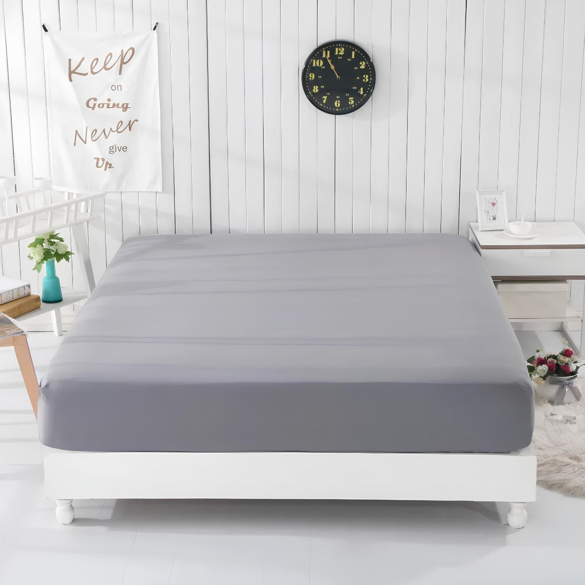 Earthing Grounding Fitted Sheet with Grounding Cable - Conductive Pure Silver Fiber Bed Sheet