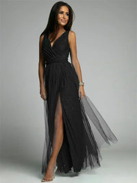 Elegant V-Neck Wrap Dress - Glamour and Comfort