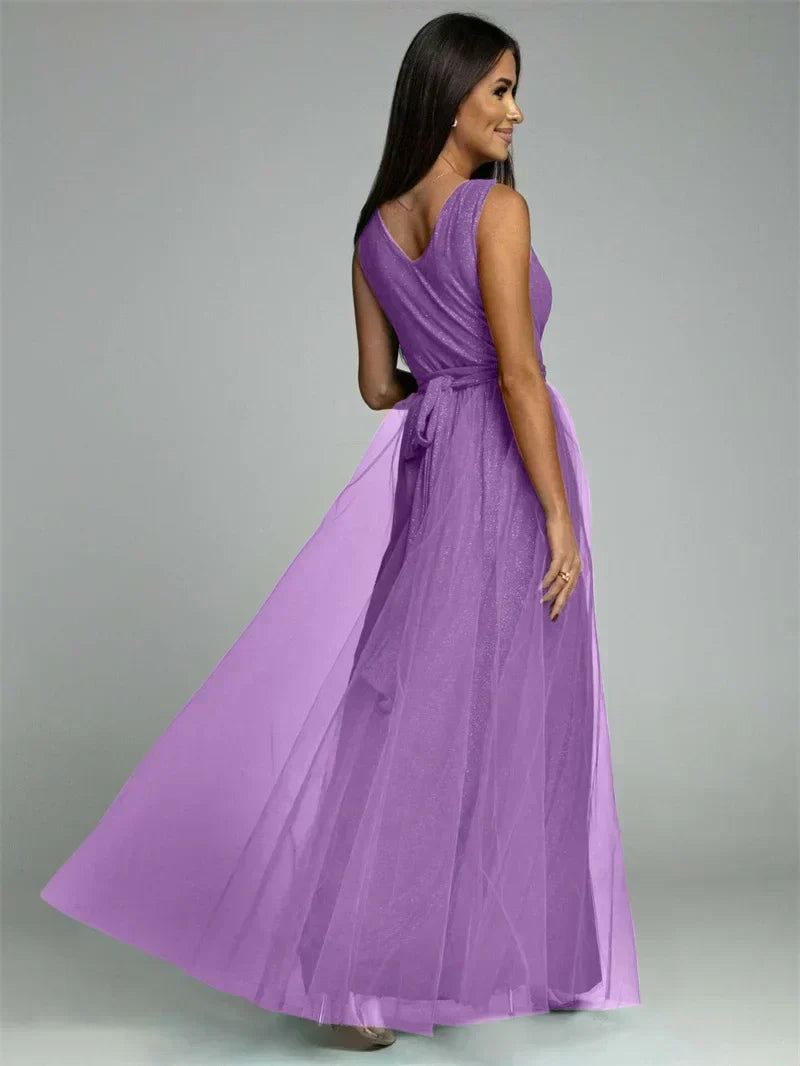 Elegant V-Neck Wrap Dress - Glamour and Comfort