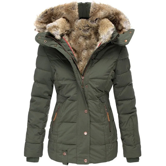 Elegant Women's Hooded Jacket | Warm Winter Coat