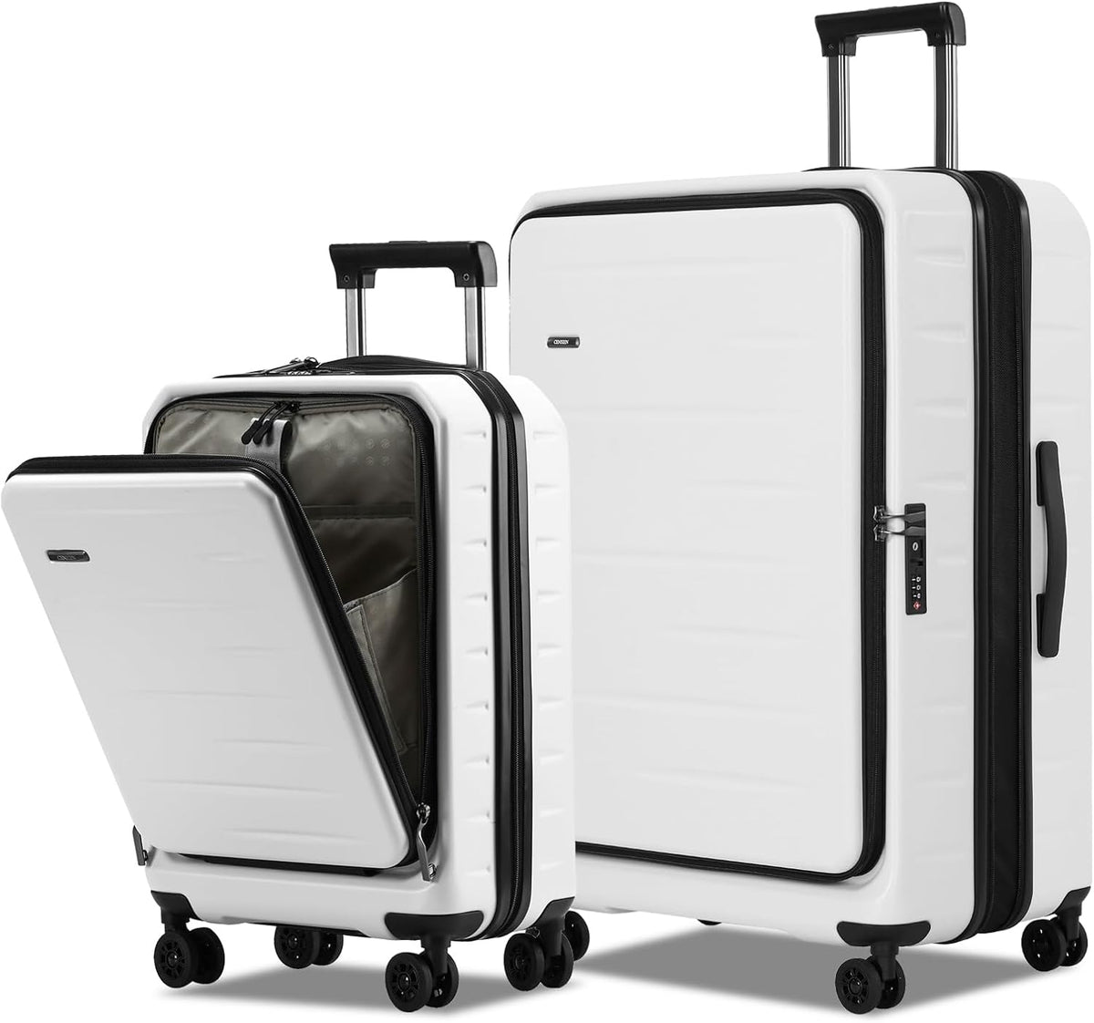 Expandable Luggage Set with Front Opening and TSA Lock