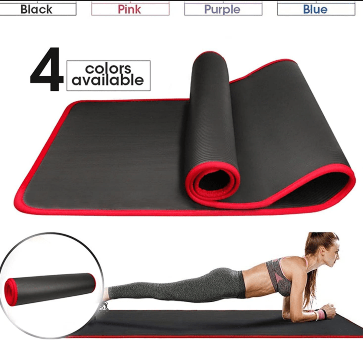 Extra-Thick Non-Slip Ribbed Yoga and Fitness Mat