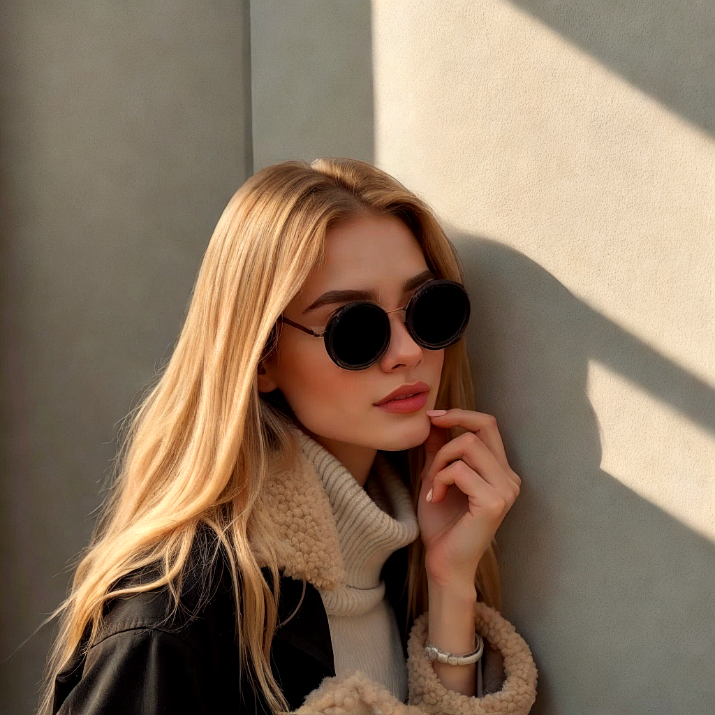 Fashion Sunglasses with Black Lenses and UV Protection