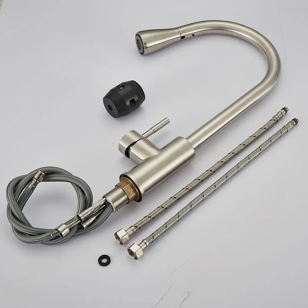 Flexible Kitchen Tap with Nickel Finish
