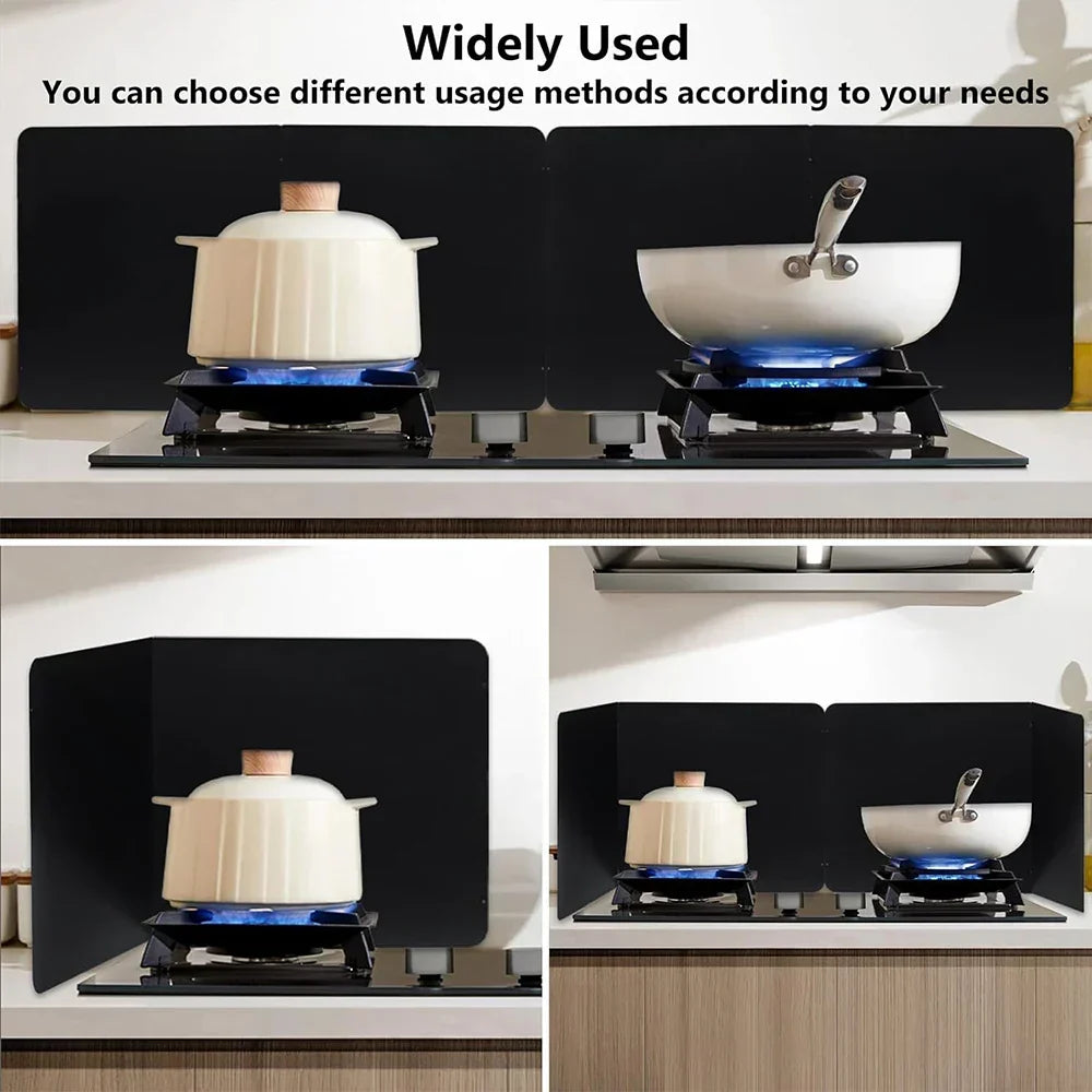 Foldable 2-Sided Stainless Steel Grease Splatter Guard