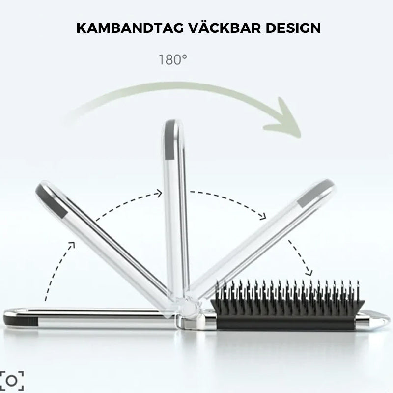 Foldable Travel Hair Brush with Mirror - Compact & Practical Styling on the Go