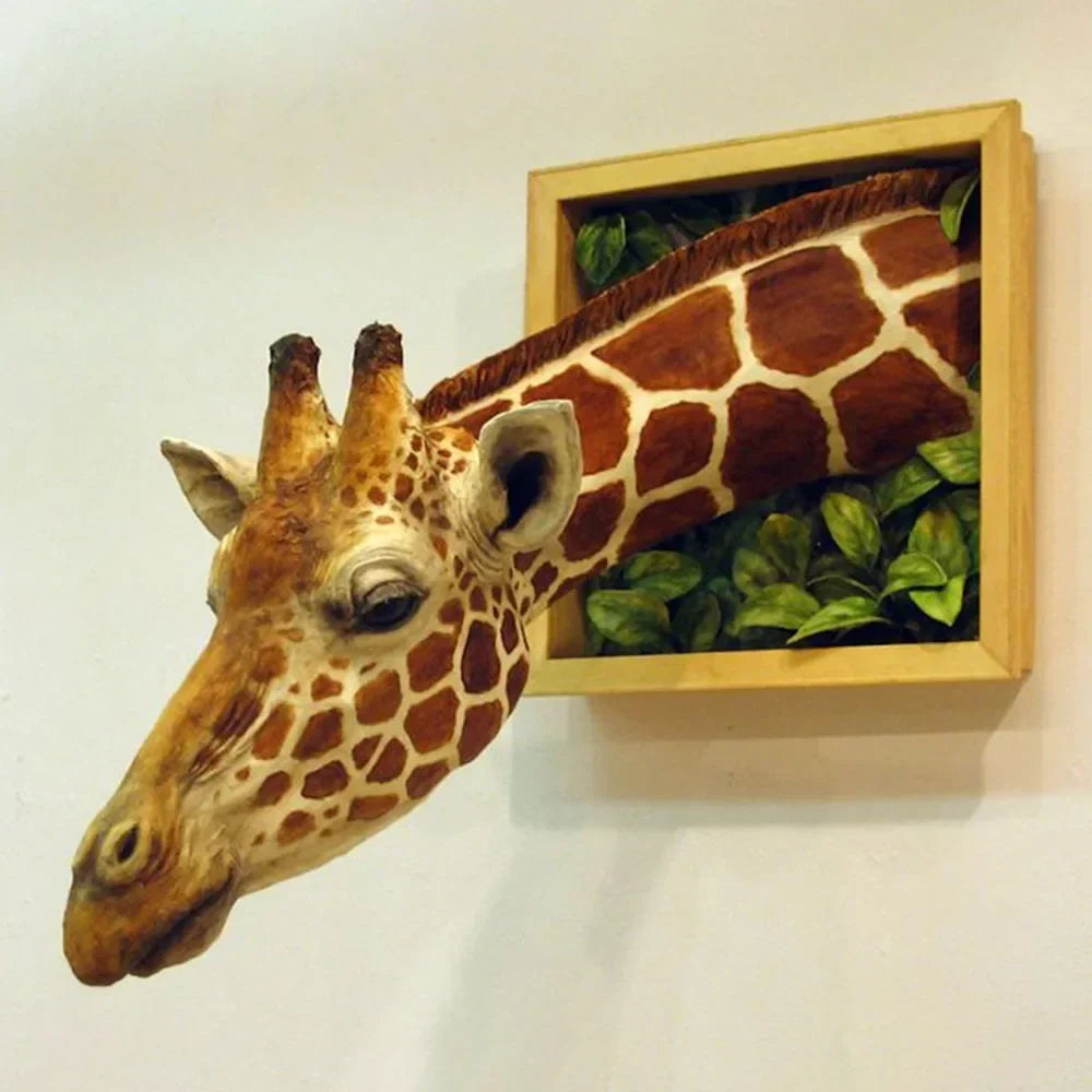 Giraffe Head Wall Decor - 3D Sculpture - Life-Size Decoration