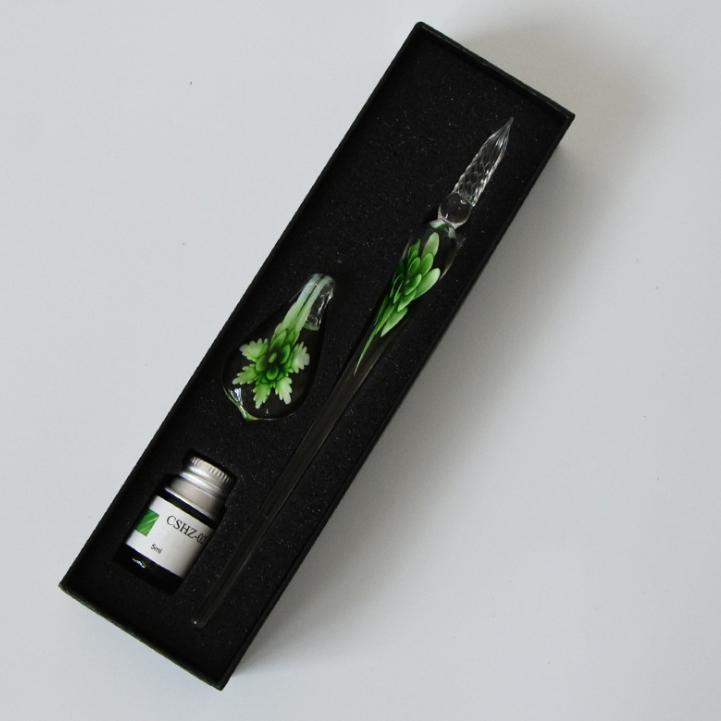 Glass Calligraphy Pen Set with Ink and Pen Rest