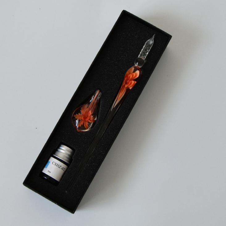 Glass Calligraphy Pen Set with Ink and Pen Rest