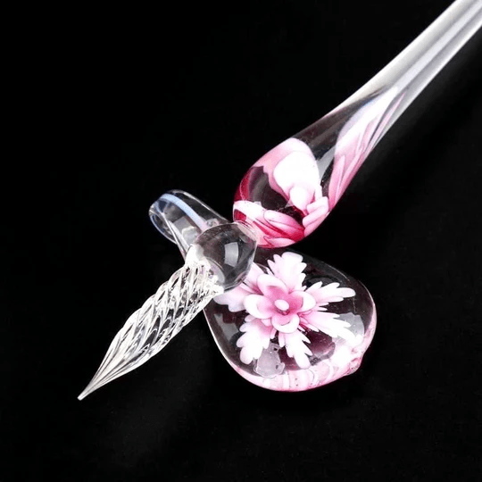 Glass Calligraphy Pen Set with Ink and Pen Rest