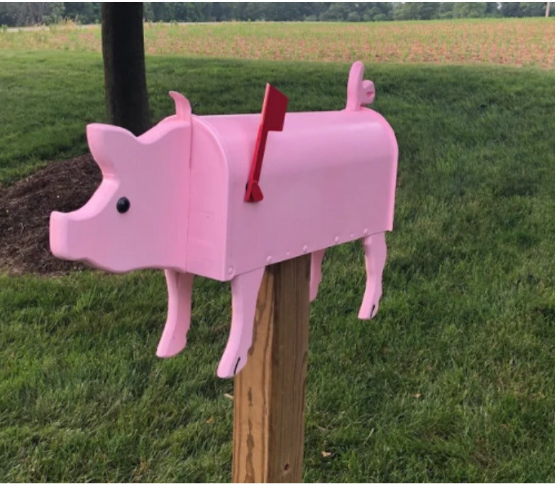 Handcrafted Mailbox with Animal Motif – Weather-Resistant Metal Garden Decor