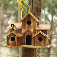 Handcrafted Wooden Birdhouse - 6 Holes - Sustainable Design
