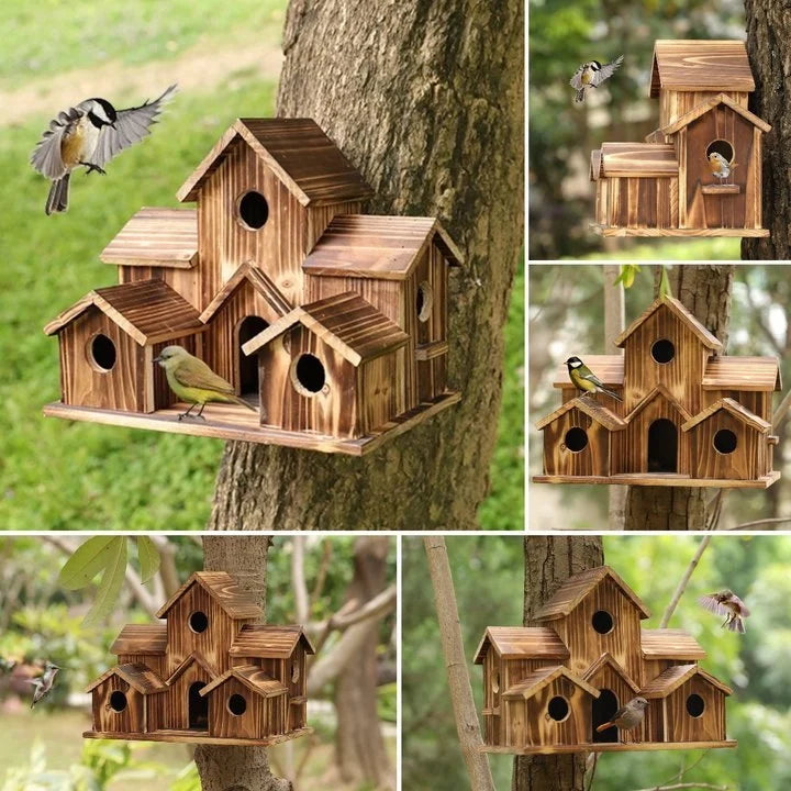 Handmade 6-Hole Birdhouse