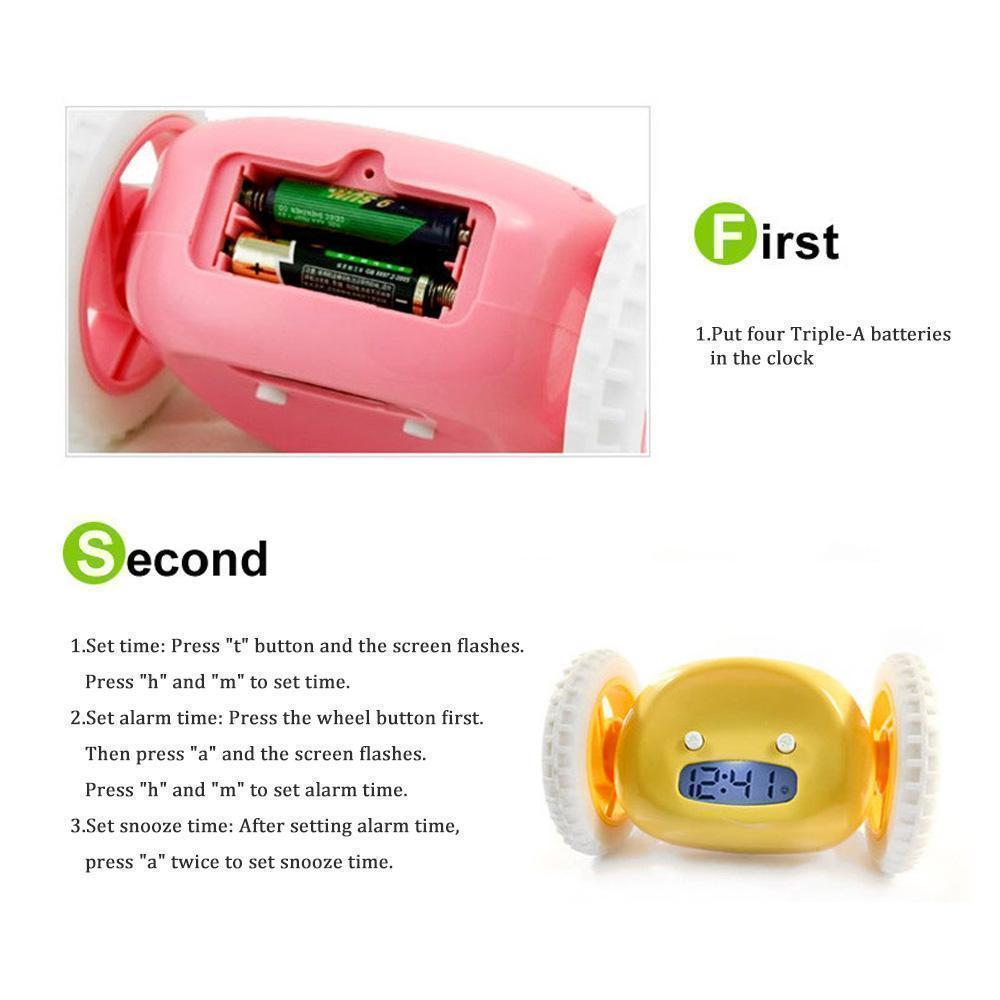 Hide-and-Seek Runaway Alarm Clock