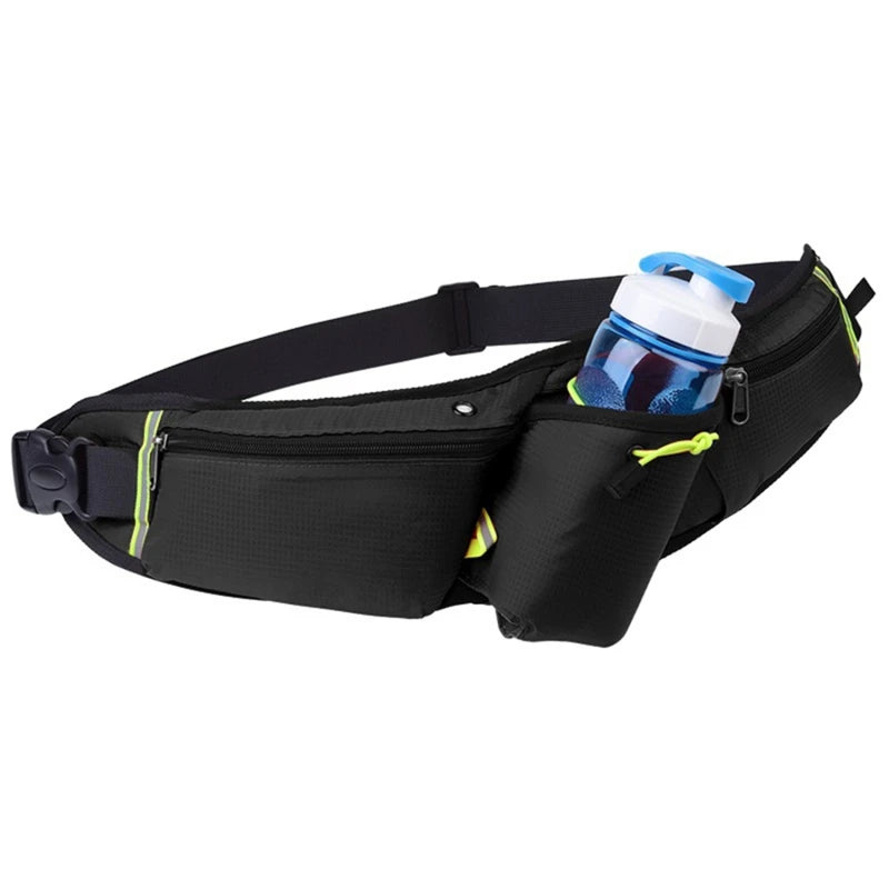 Hydration Running Belt – Waterproof Waist Pack with Bottle Holder and Storage Pockets
