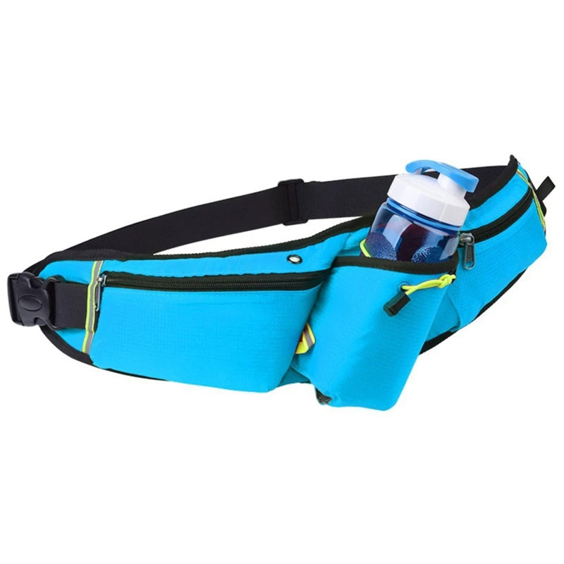 Hydration Running Belt – Waterproof Waist Pack with Bottle Holder and Storage Pockets