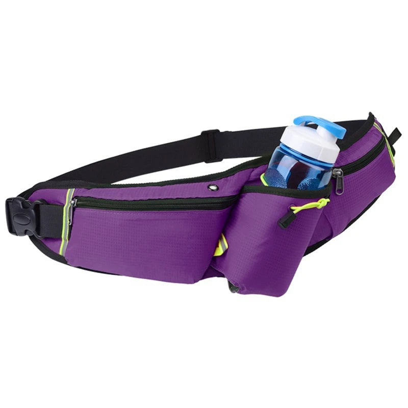 Hydration Running Belt – Waterproof Waist Pack with Bottle Holder and Storage Pockets