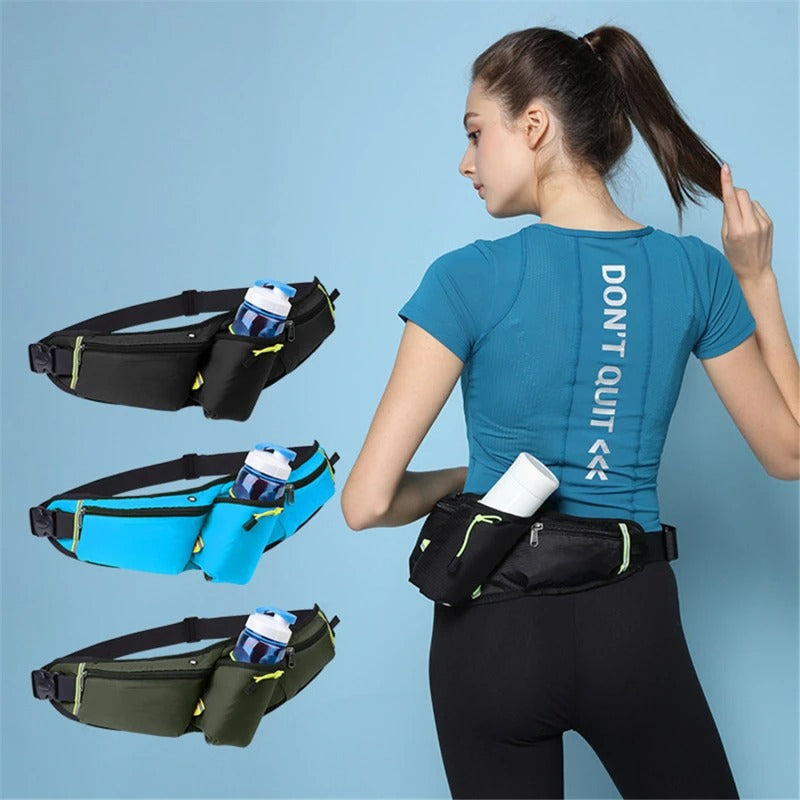 Hydration Running Belt – Waterproof Waist Pack with Bottle Holder and Storage Pockets