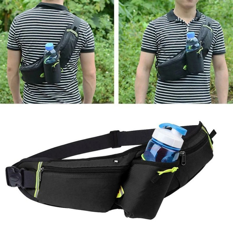 Hydration Running Belt – Waterproof Waist Pack with Bottle Holder and Storage Pockets