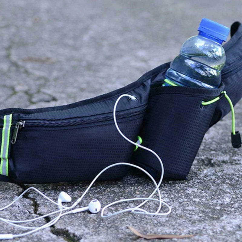 Hydration Running Belt – Waterproof Waist Pack with Bottle Holder and Storage Pockets