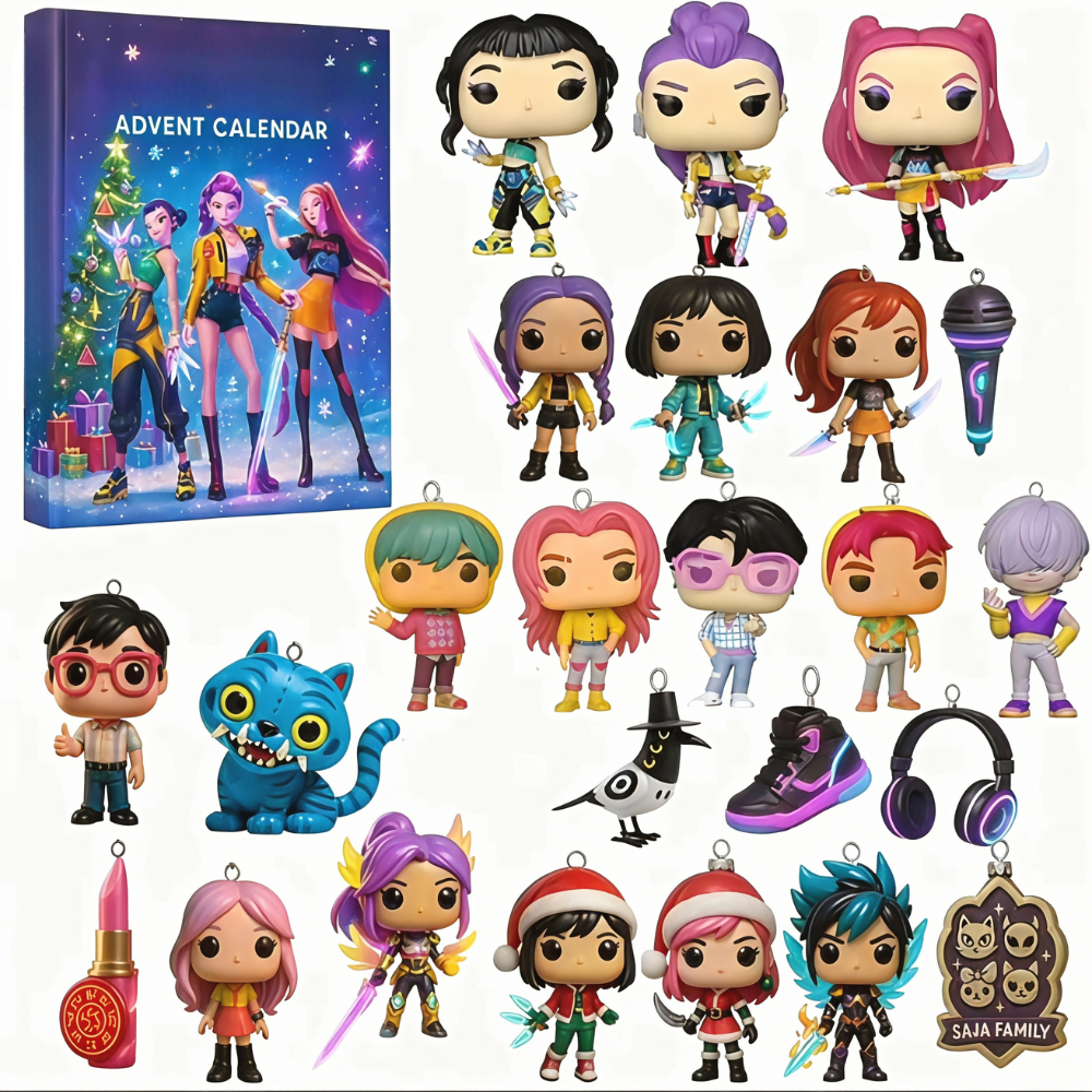 K-Pop Anime Advent Calendar – Countdown Set with Numbered Compartments and 4 cm Mini Figures