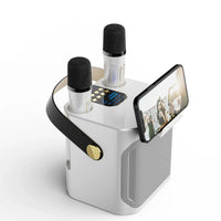 Karaoke Bluetooth Speaker – 360° Surround Wireless Subwoofer with Dual Microphones