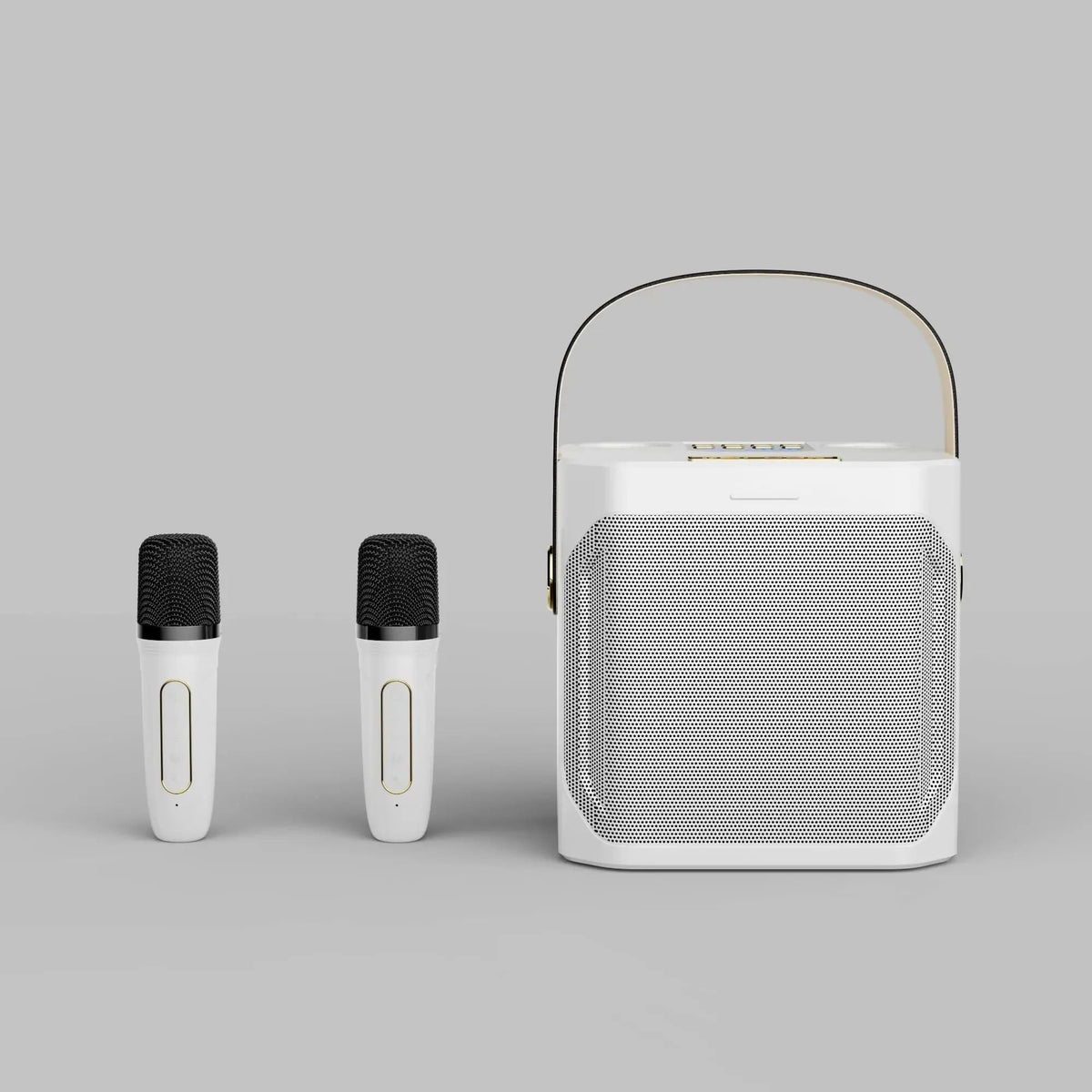 Karaoke Bluetooth Speaker – 360° Surround Wireless Subwoofer with Dual Microphones